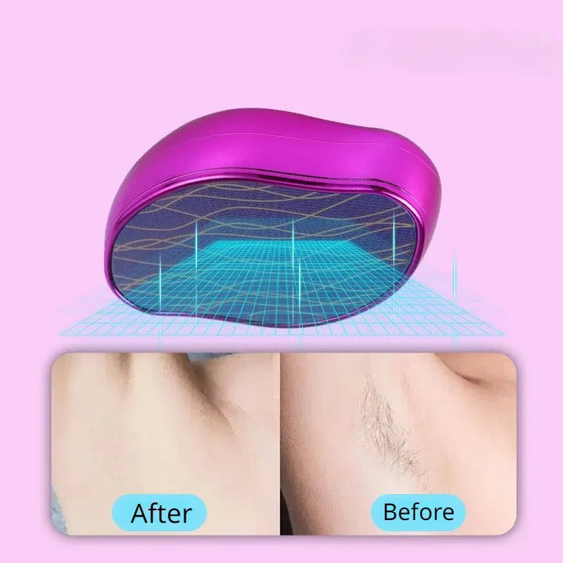 Color: Dark Grey - Hot Crystal Physical Hair Removal Eraser Glass Hair Remover Painless Epilator Easy Cleaning Reusable Body Care Depilation Tool