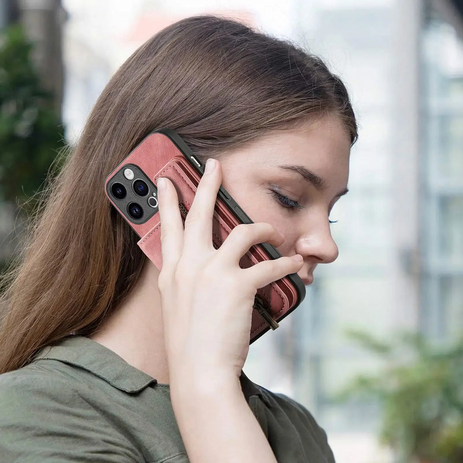 Color: Blue, Material: Pvc - Leather Zipper Wallet With Card Holder Phone Case For Iphone 15 14 11 Pro Max 13 12 Mini X Xr Xs Max 8 7 Plus Shockproof Cover