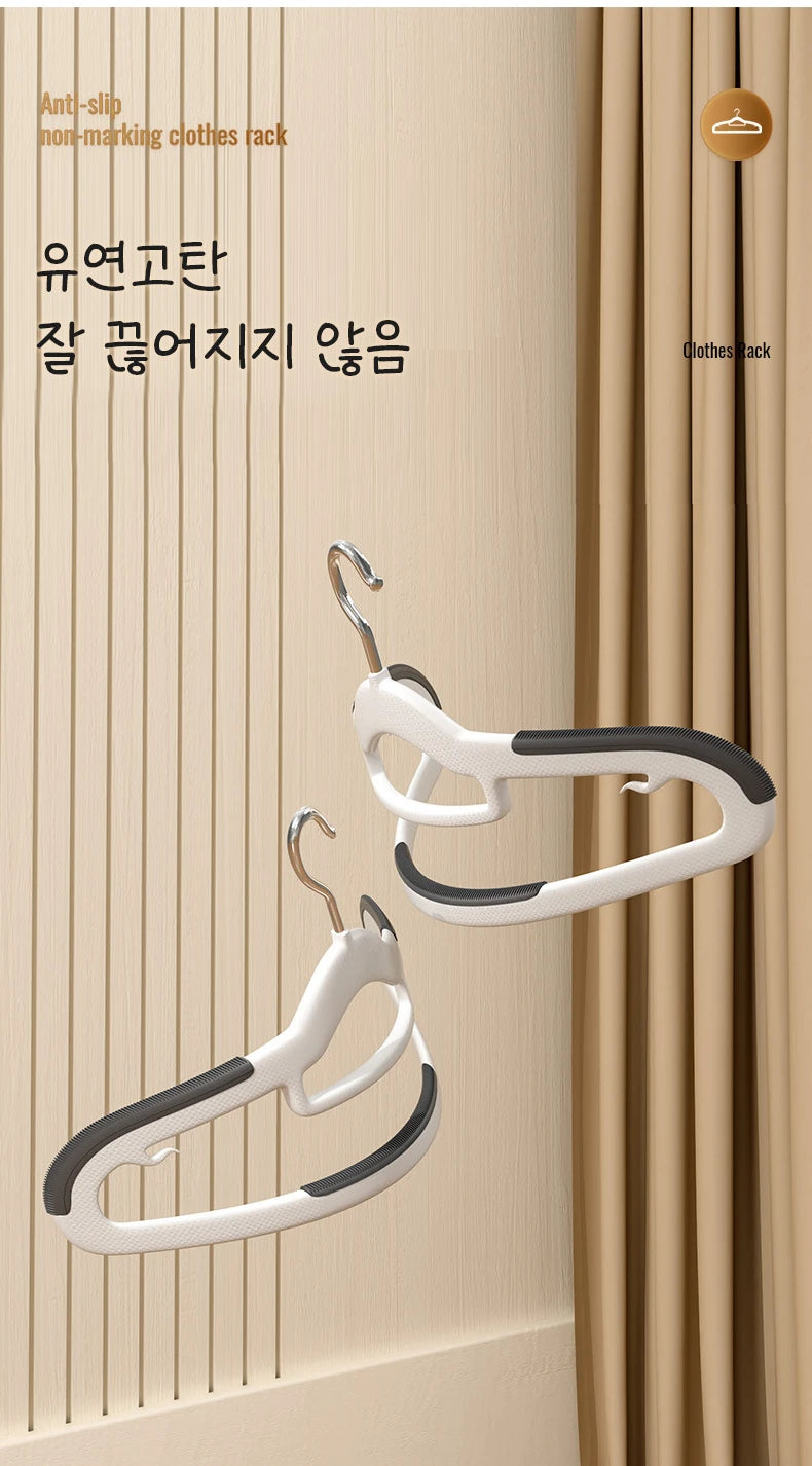 Color: Blue - 10pcs Clothes Hanging Household Hangers Non-slip Dormitory Bedroom Special Storage Clothes Hanging No Trace