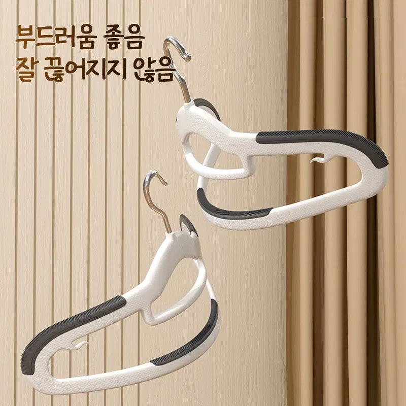 Color: Blue - 10pcs Clothes Hanging Household Hangers Non-slip Dormitory Bedroom Special Storage Clothes Hanging No Trace