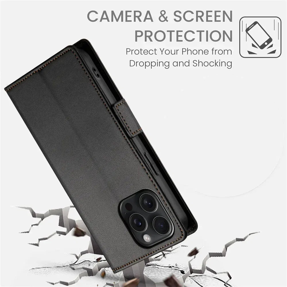 Color: Brown, Material: Canvas - Pu Leather Flip Phone Case For Iphone 16 15 Pro Max 16e 14 13 1211 Xs Max Xr X 8 7 Plus Se Kickstand Cards Solt Wallet Cover