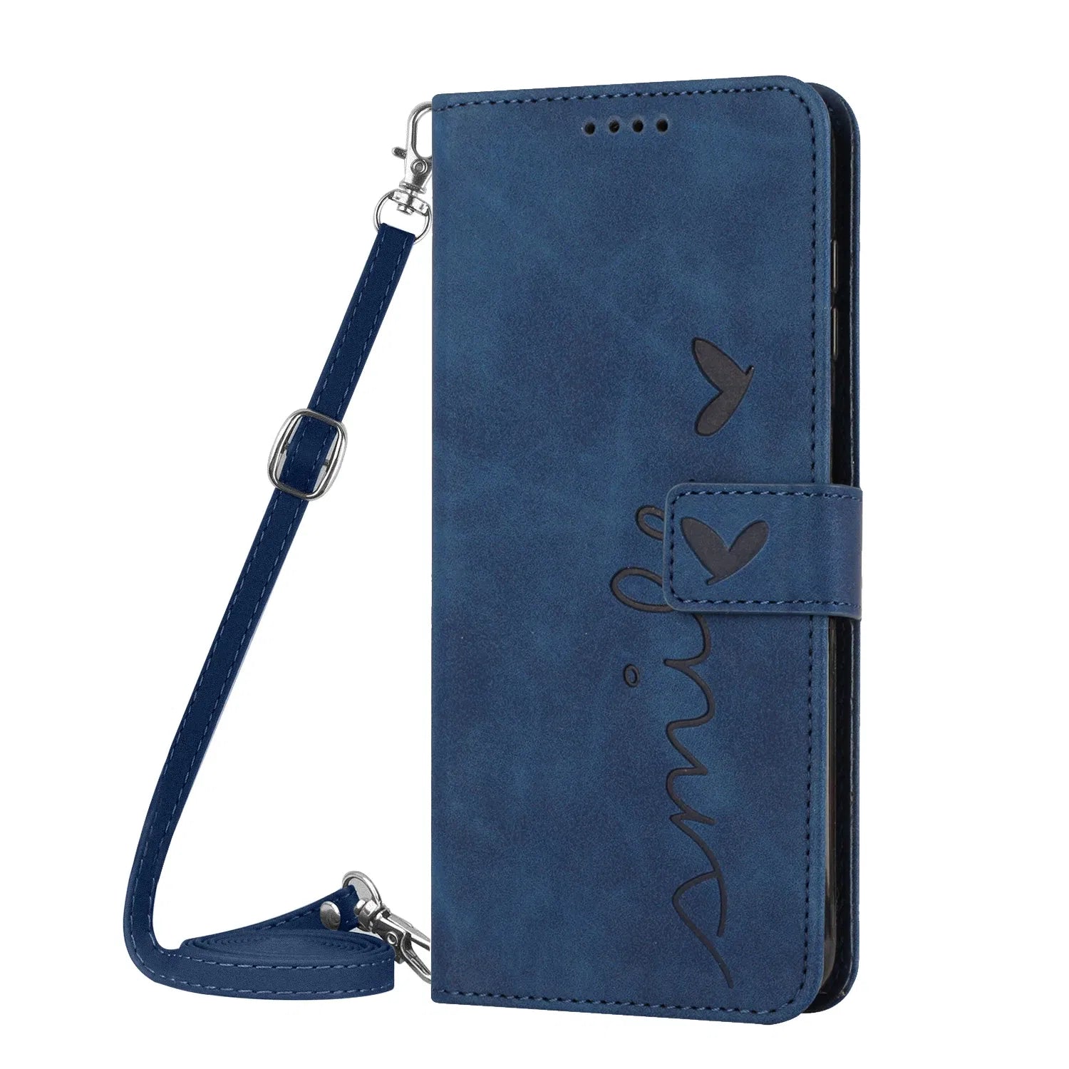 Love Heart Strap Leather Crossbody Phone Wallet Case Book Stand For Google Pixel 8 7 Pro 8a 7a 6a Girls Cute Shoulder Cover