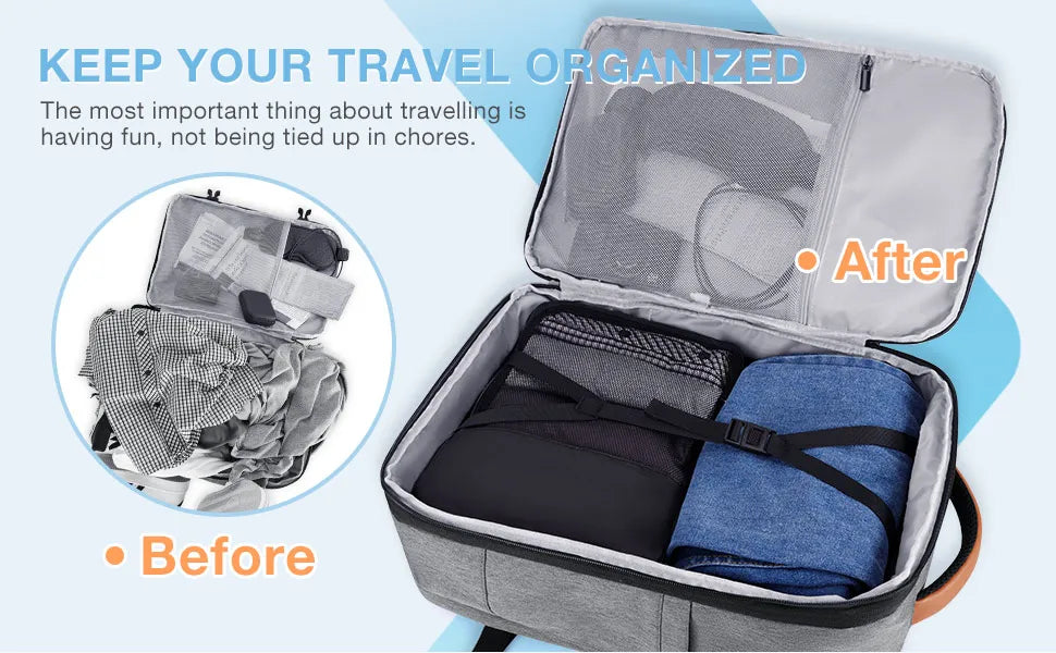 Color: Gray, Size: 12 Inches, Ships From: China - Bagsmart 4pcs Travel Backpack Cabin Carry On Backpack With Packing Cubes 40l Expandable Waterproof Backpacks For Women