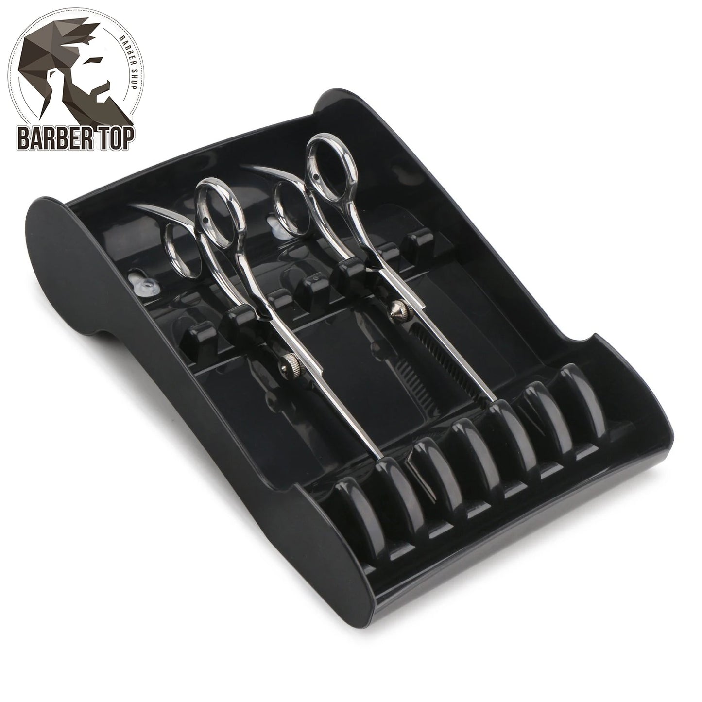 Hair Salon Shear Holder Professional Black Hair Cutting Scissors Rack For Stylist Barbershop Scissors Organizer Styling Tools