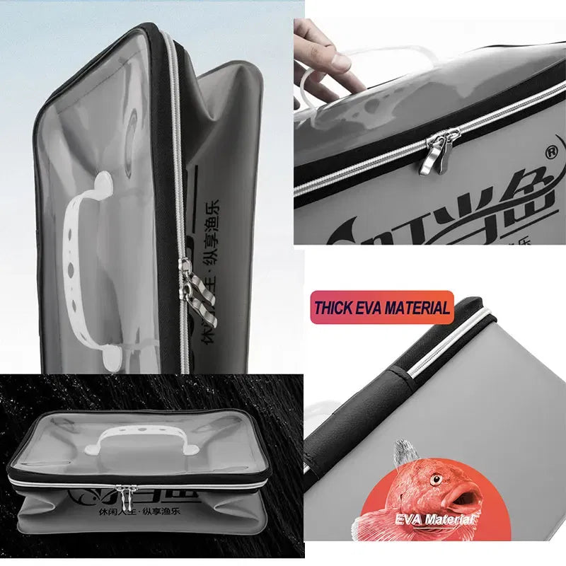 Color: White - Multifunction Eva Fishing Bag Box Folding Live Fish Bucket 4l 6l 10l 14l Water Container Bags Fishing Tackle Tools Storage Case