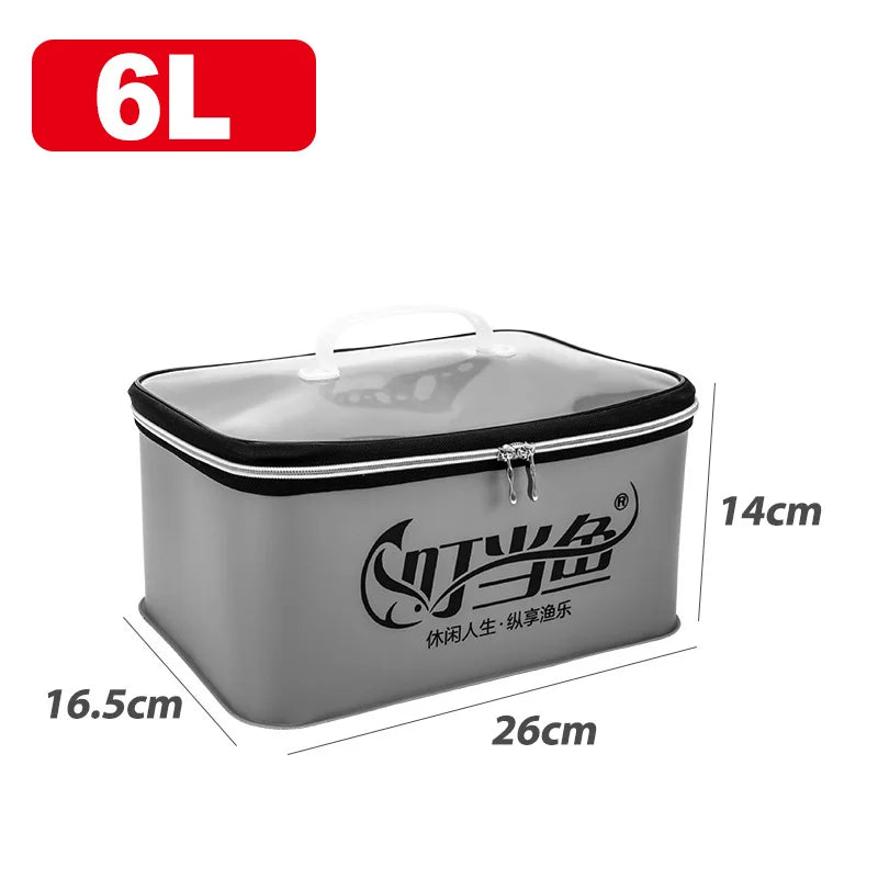 Color: White - Multifunction Eva Fishing Bag Box Folding Live Fish Bucket 4l 6l 10l 14l Water Container Bags Fishing Tackle Tools Storage Case