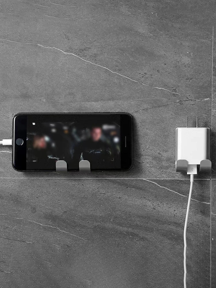 Color: Dark Gray - Punch-free Razor Holder, Storage Hook, Space Aluminum Multi-purpose Bathroom Accessories