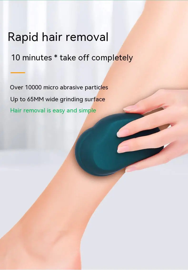 Color: Dark Grey - Hot Crystal Physical Hair Removal Eraser Glass Hair Remover Painless Epilator Easy Cleaning Reusable Body Care Depilation Tool
