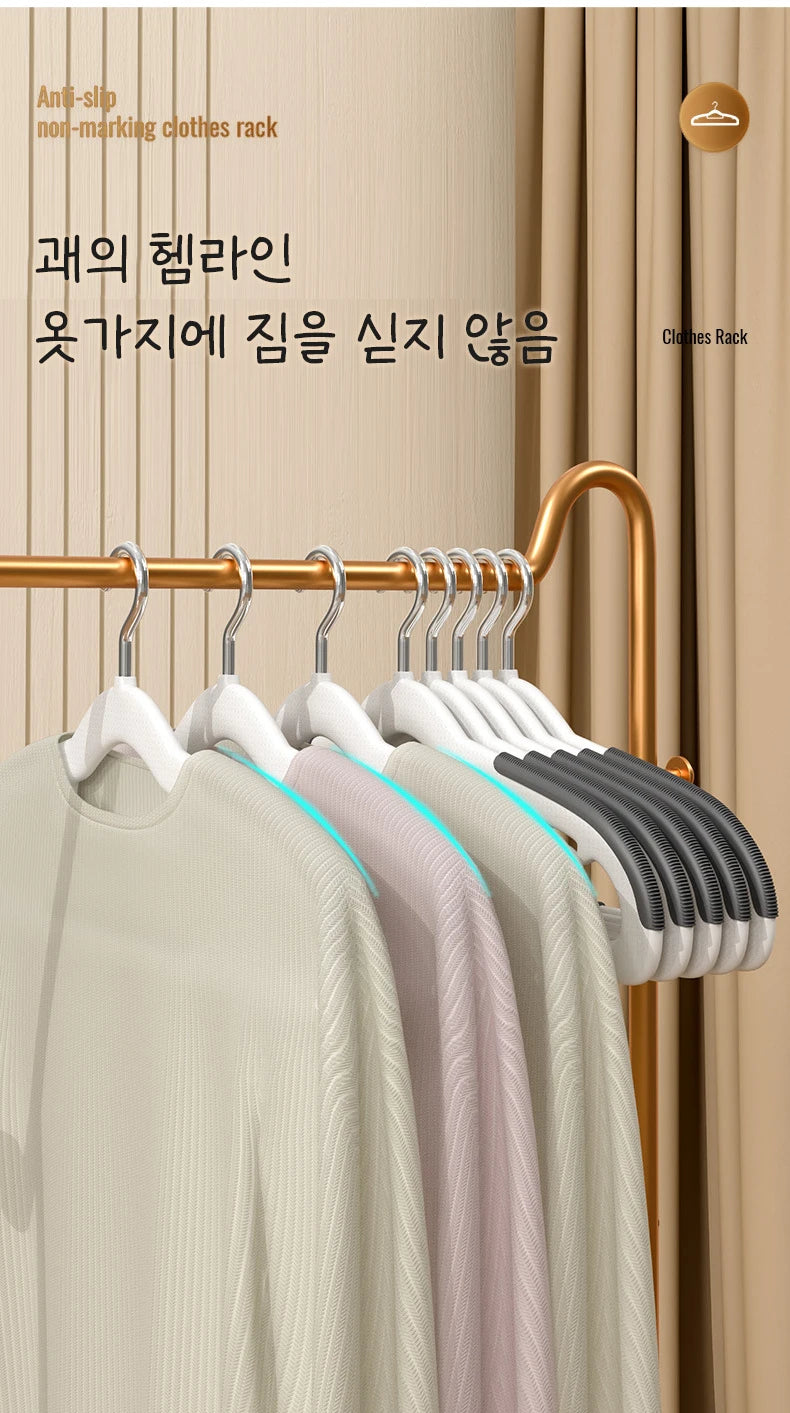Color: Blue - 10pcs Clothes Hanging Household Hangers Non-slip Dormitory Bedroom Special Storage Clothes Hanging No Trace