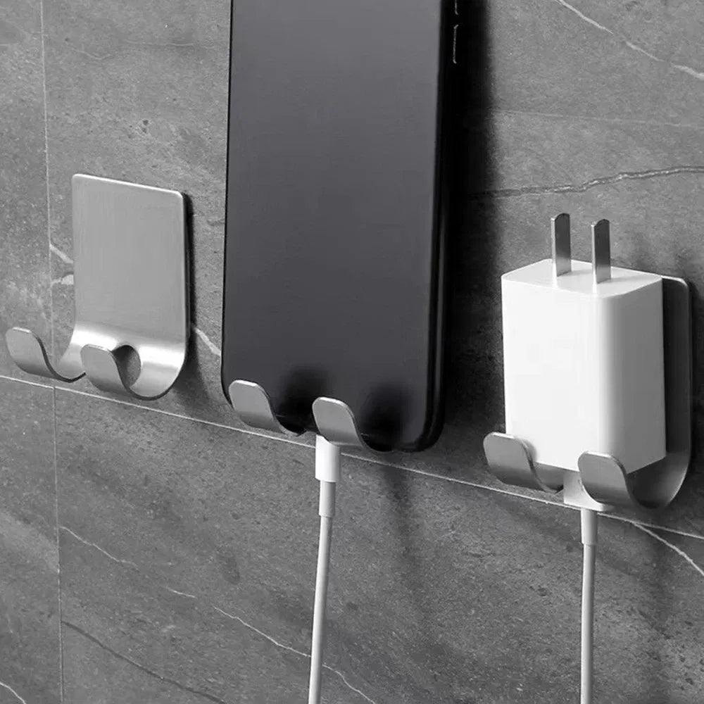 Color: Dark Gray - Punch-free Razor Holder, Storage Hook, Space Aluminum Multi-purpose Bathroom Accessories
