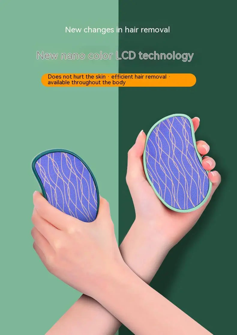 Color: Dark Grey - Hot Crystal Physical Hair Removal Eraser Glass Hair Remover Painless Epilator Easy Cleaning Reusable Body Care Depilation Tool