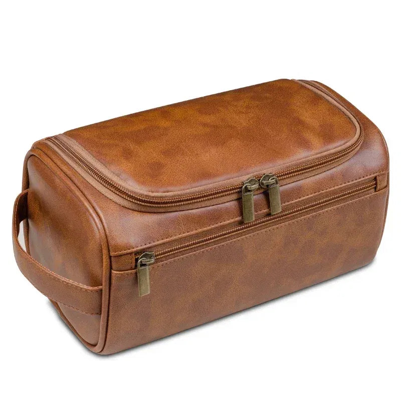 Personalized Men's Leather Toiletry Bag, Groomsmen Gifts, Dopp Kit, Gift For Him, Travel Toiletry Bag, Men's Leather Accessory