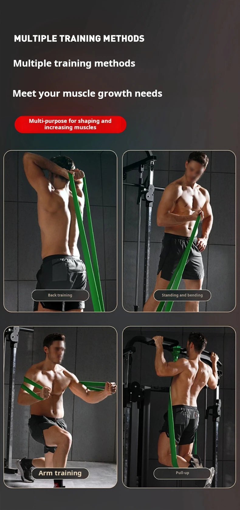 Color: White - 1/5pcs Tpe Elastic Band Resistance Strength Training Sports Fitness Latex Pull-up Ension Thick Circle Yoga Multi-functional Hip