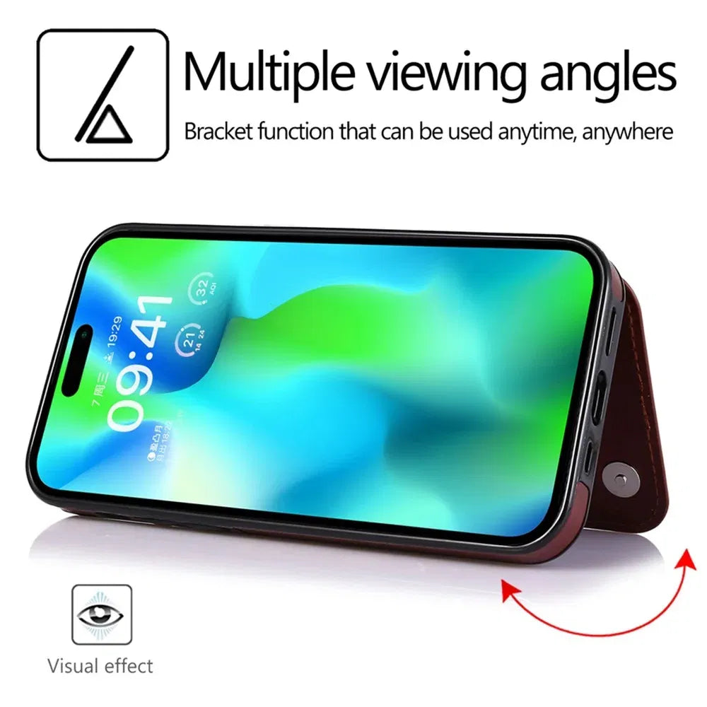 Material: Polyester, Color: Black - Leather Wallet Case For Iphone 15 14 13 12 11 Pro Max Mini Wallet Case Xr X Xs Max 8 7 6s 6 Plus Se 2022 2020 Card Holder Flip