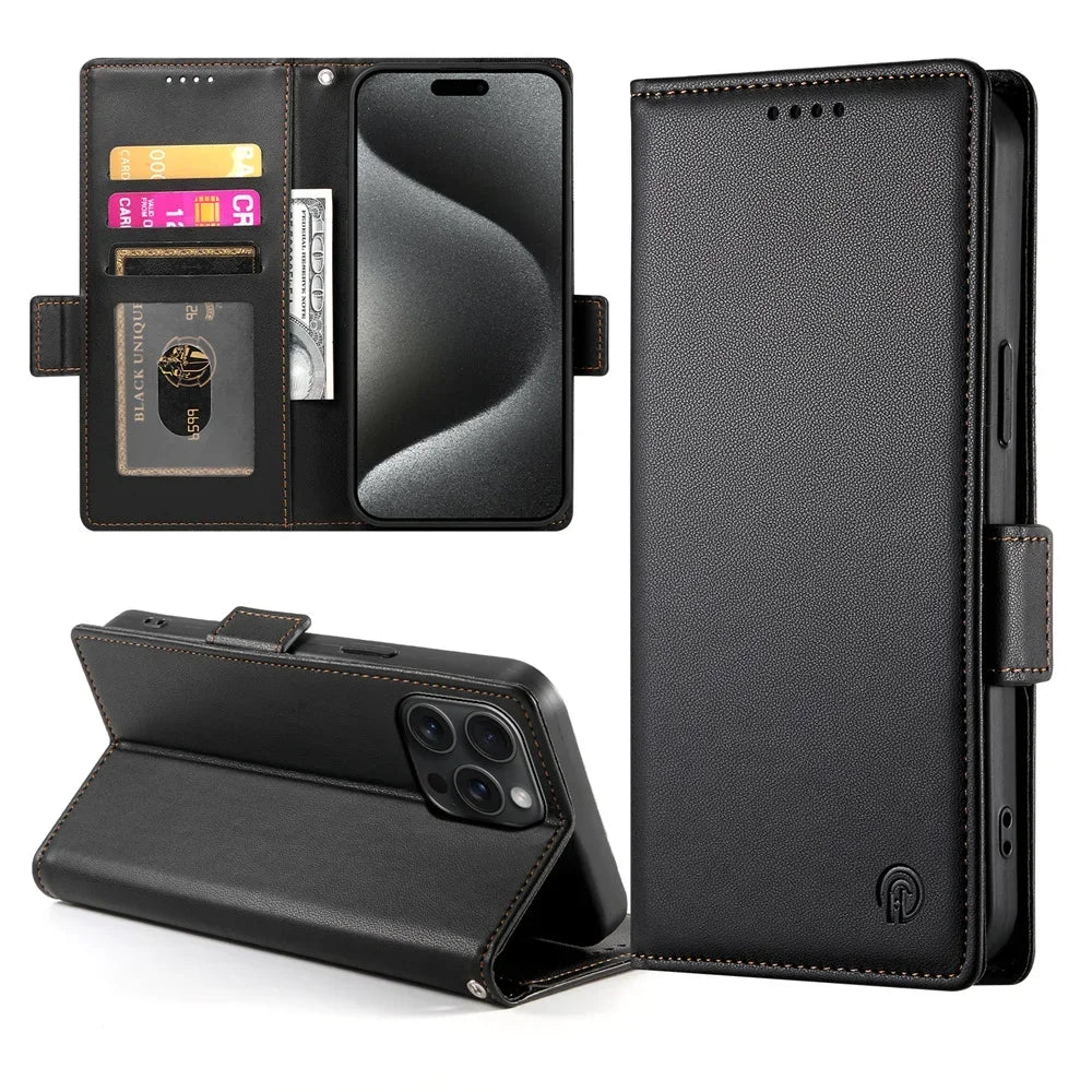 Color: Brown, Material: Canvas - Pu Leather Flip Phone Case For Iphone 16 15 Pro Max 16e 14 13 1211 Xs Max Xr X 8 7 Plus Se Kickstand Cards Solt Wallet Cover