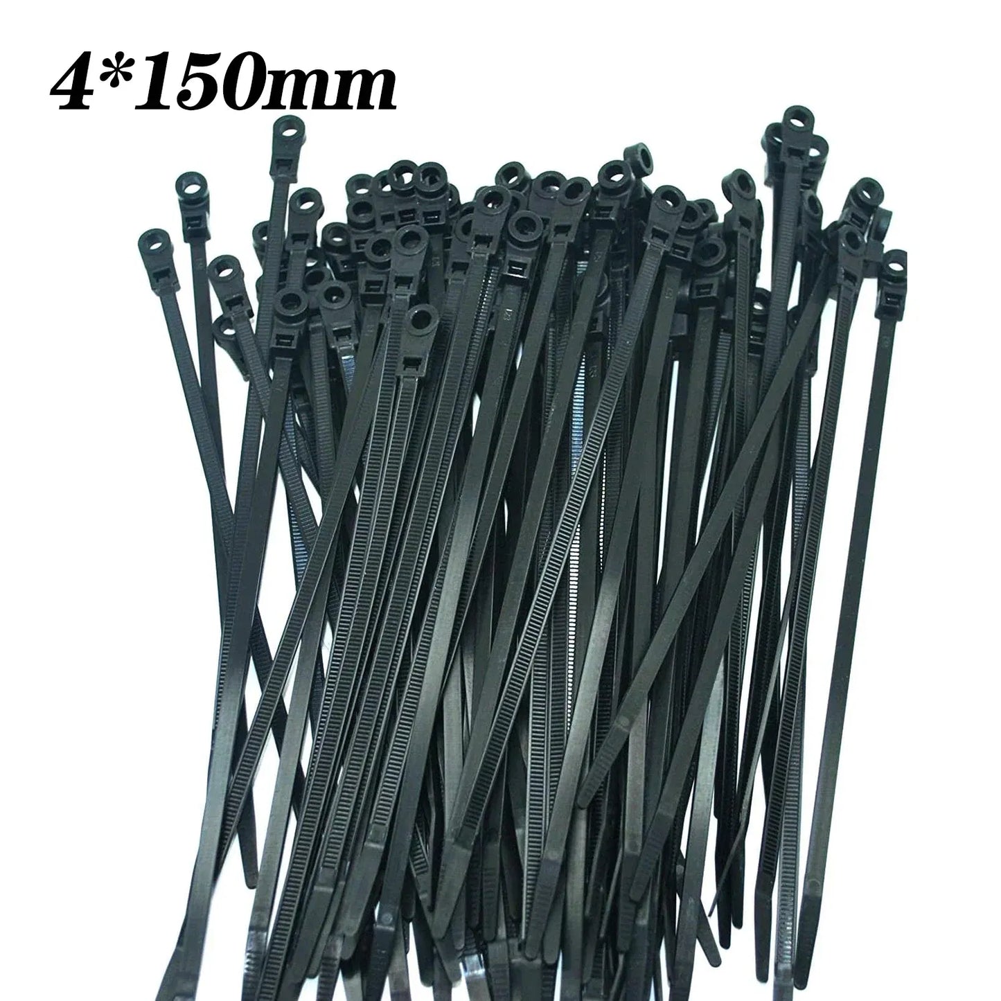 100/1000pcs Screw Hole Cable Ties Reusable Fixed Nylon Cable Ties Self-locking Cord Ties Straps Fastening Loop Office Organizer