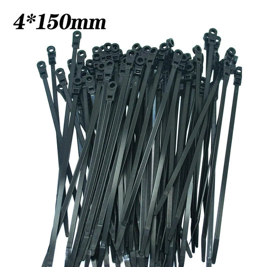 100/1000pcs Screw Hole Cable Ties Reusable Fixed Nylon Cable Ties Self-locking Cord Ties Straps Fastening Loop Office Organizer