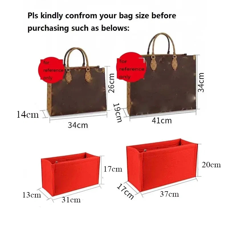 Color: Black, Size: M - Felt Cloth Insert Bag Fits Book Tote Makeup Handbag Organizer Travel Inner Purse Cosmetic Bag Mommy Bag Fit Onthego Tote