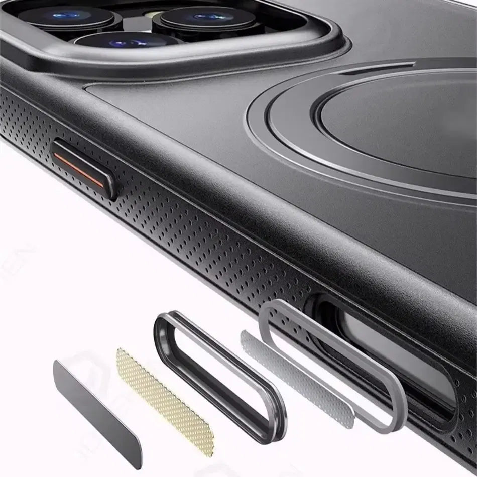 Color: Blue, Material: Pvc - 360?° Rotation Ring Stand Magnetic Case For Iphone 13 14 15 16 17 Pro Max 16e Matte Military Shockproof Armor Cover For Magsafe