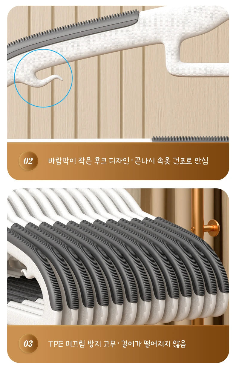 Color: Blue - 10pcs Clothes Hanging Household Hangers Non-slip Dormitory Bedroom Special Storage Clothes Hanging No Trace