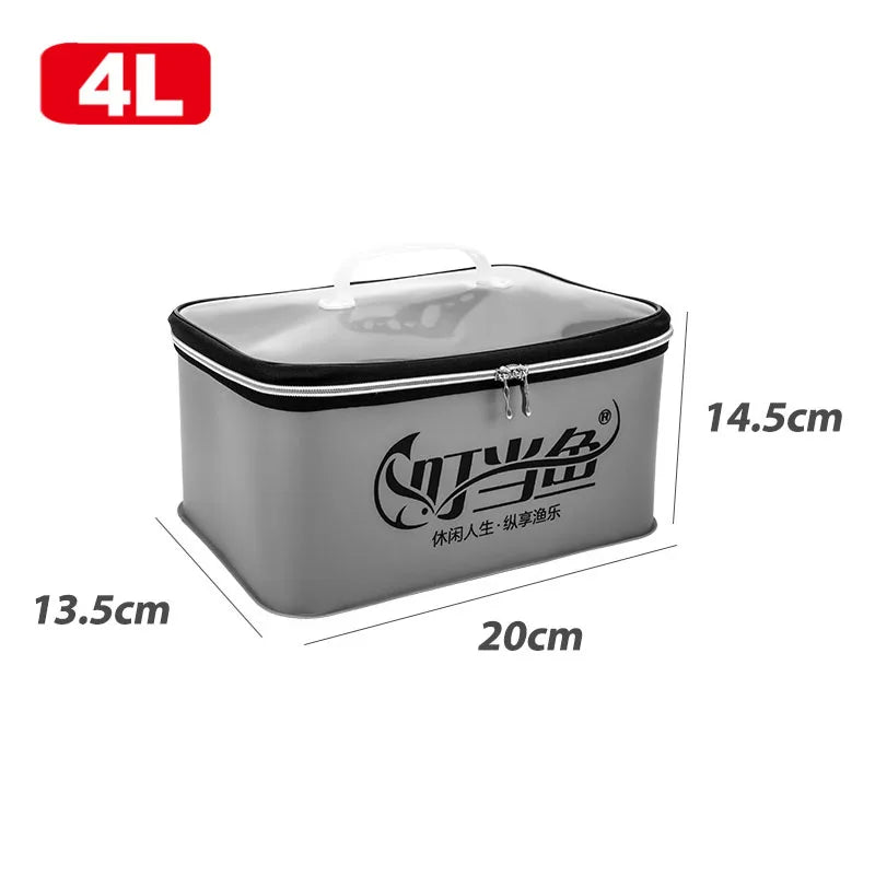 Color: White - Multifunction Eva Fishing Bag Box Folding Live Fish Bucket 4l 6l 10l 14l Water Container Bags Fishing Tackle Tools Storage Case