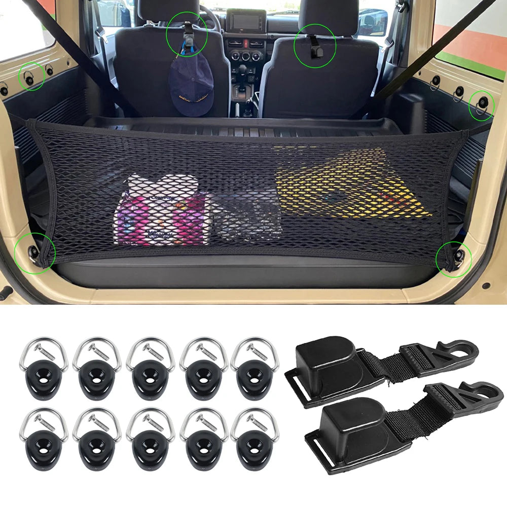 Tail Box Tie-down D Pull Buckle Screw Backseat Headrest Hook Holder For Suzuki Jimny 2019 2020 2021 2022 Car Accessory Abs Metal