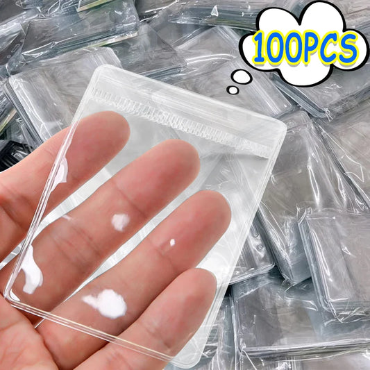 100/10pcs Pvc Jewelry Package Bags Thicken Self Sealing Pouches Anti-oxidation Earring Necklace Clear Organizer Bag Reusable