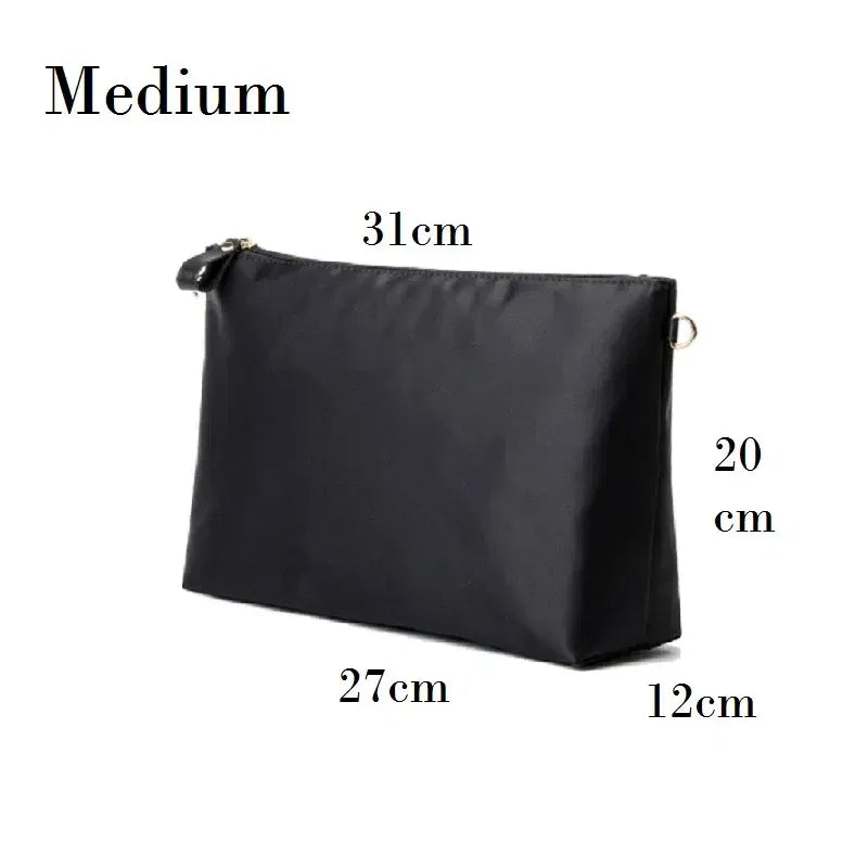 Color: Gray - Nylon Organizer Insert Bag Women Nylon Travel Insert Travel Makeup Bag Traveling Multi-functional Makeup Insert Bags