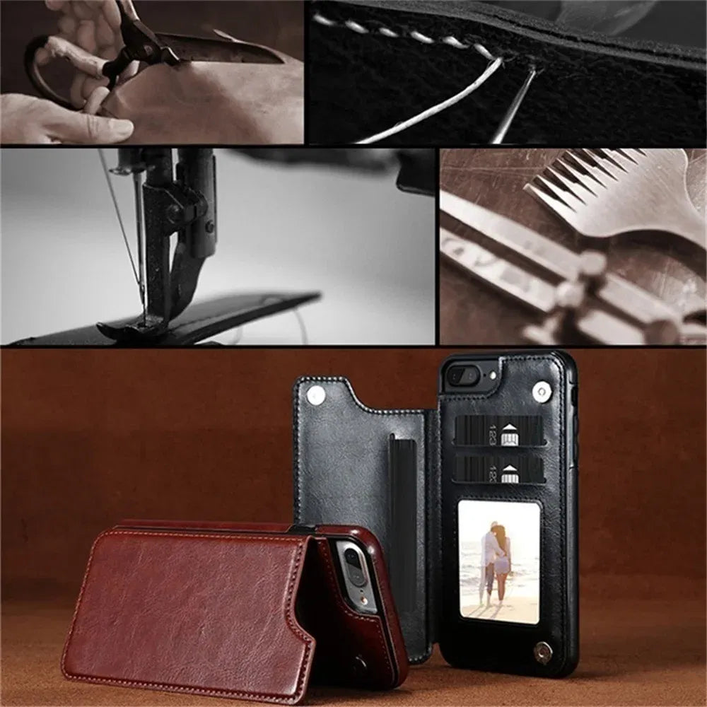 Material: Polyester, Color: Black - Leather Wallet Case For Iphone 15 14 13 12 11 Pro Max Mini Wallet Case Xr X Xs Max 8 7 6s 6 Plus Se 2022 2020 Card Holder Flip