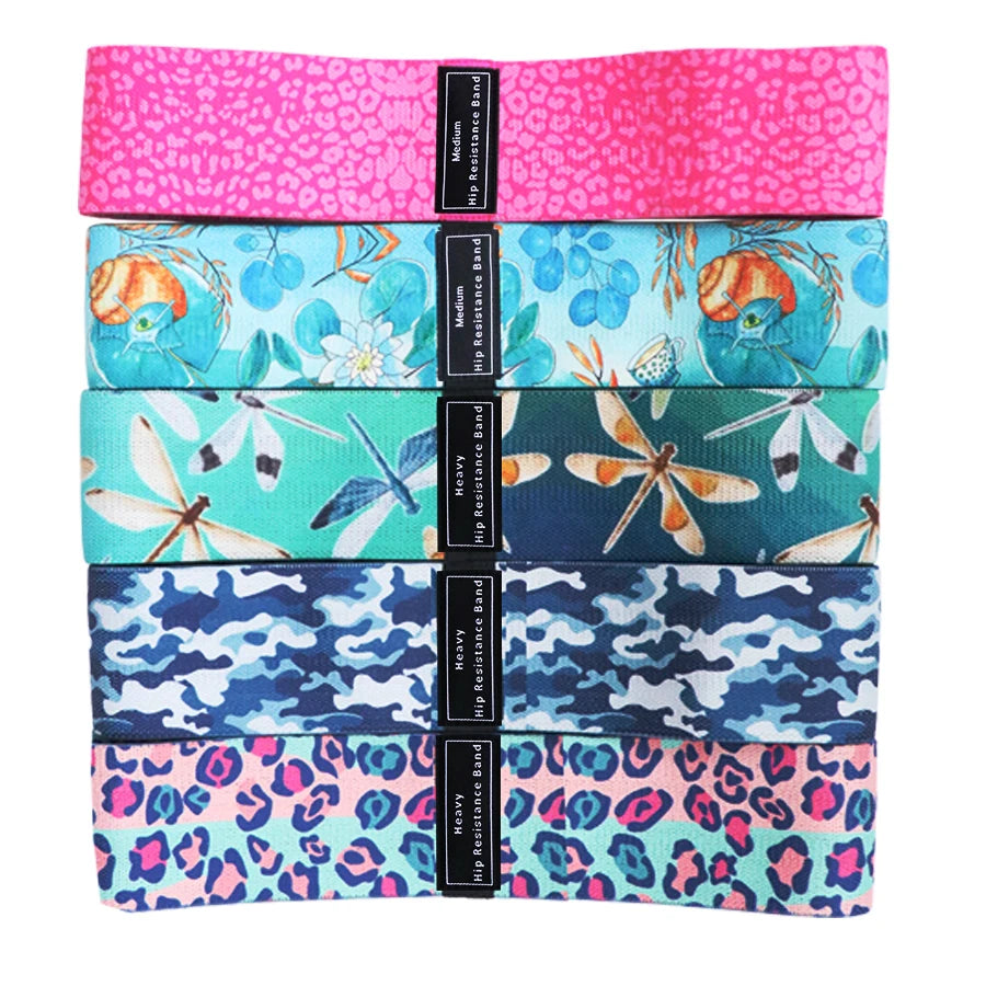 Color: Green - Fabric Resistance Hip Booty Bands Glute Thigh Elastic Workout Bands Squat Circle Stretch Fitness Strips Loops Yoga Gym Equipment