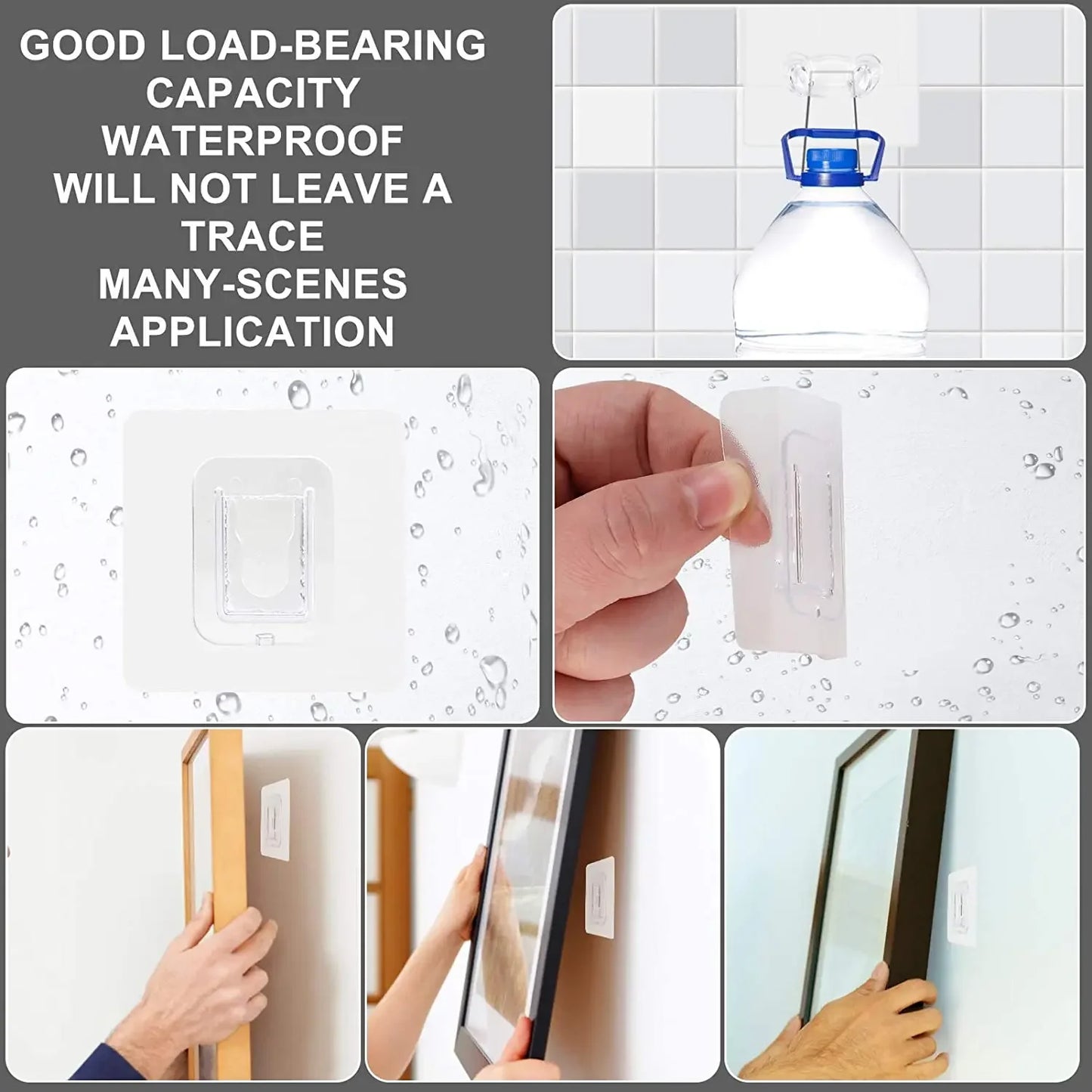 Color: Dark Gray - Double-sided Adhesive Wall Hooks Hanger Strong Transparent Suction Cup Sucker Hooks Kitchen Bathroom Storage Plug Socket Holders