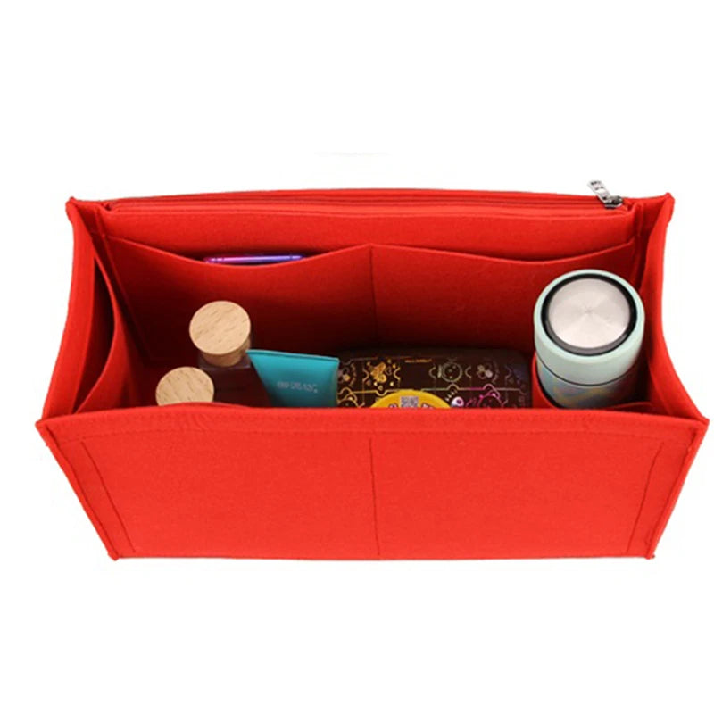 Color: Black, Size: M - Felt Cloth Insert Bag Fits Book Tote Makeup Handbag Organizer Travel Inner Purse Cosmetic Bag Mommy Bag Fit Onthego Tote