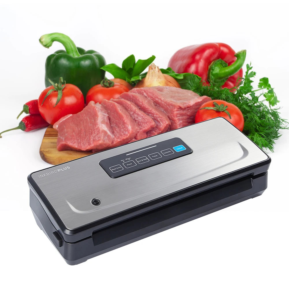 Color: Red, Ships From: China - Inkbird Ink-vs02 Vacuum Sealer Packaging Machine For Food Storage Household Vacuum Food Packer Sous Vide Vacuum Bag Rolls
