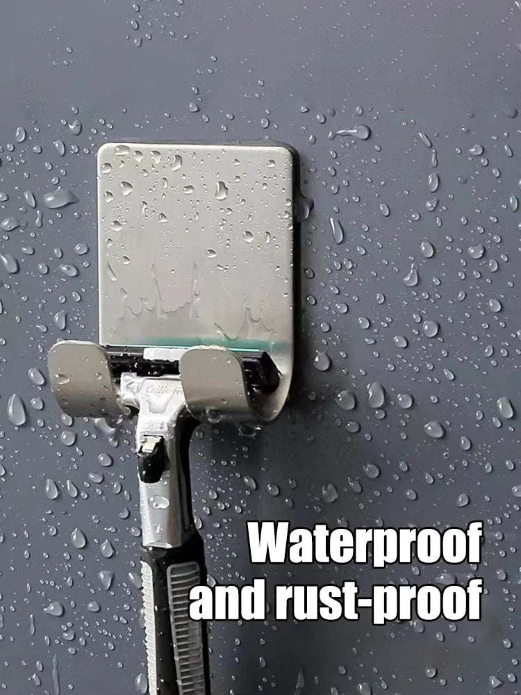Color: Dark Gray - Punch-free Razor Holder, Storage Hook, Space Aluminum Multi-purpose Bathroom Accessories