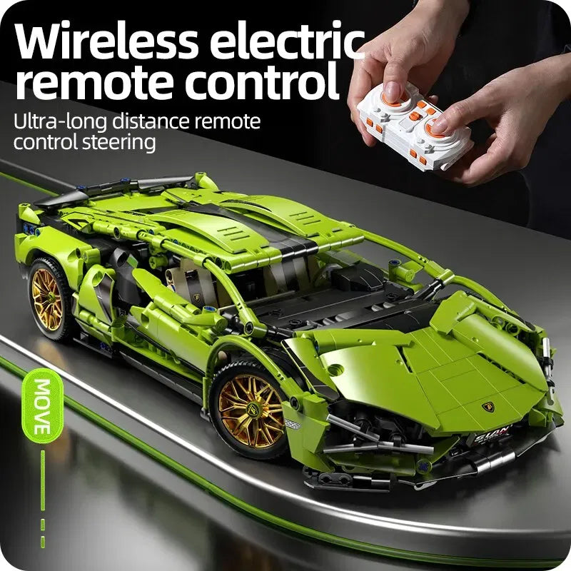 Color: White - Technical Racing Sport Car 1280pcs Model Building Blocks City Mechanical Speed Vehicle Supercar Brick Puzzle Toys Kid Adult Gift