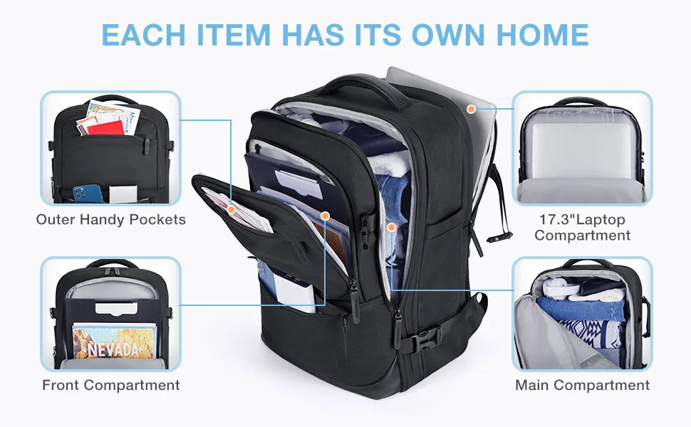 Color: Gray, Size: 12 Inches, Ships From: China - Bagsmart 4pcs Travel Backpack Cabin Carry On Backpack With Packing Cubes 40l Expandable Waterproof Backpacks For Women