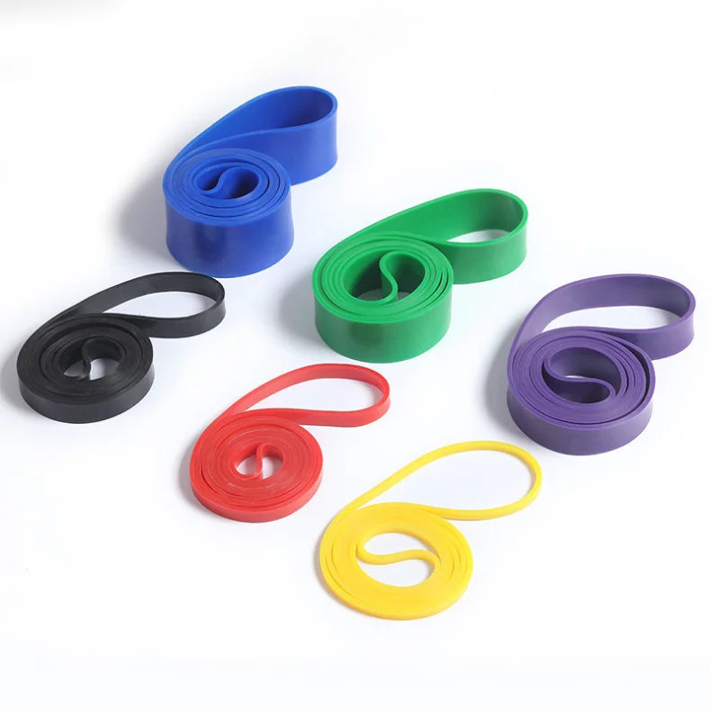 Color: White - 1/5pcs Tpe Elastic Band Resistance Strength Training Sports Fitness Latex Pull-up Ension Thick Circle Yoga Multi-functional Hip