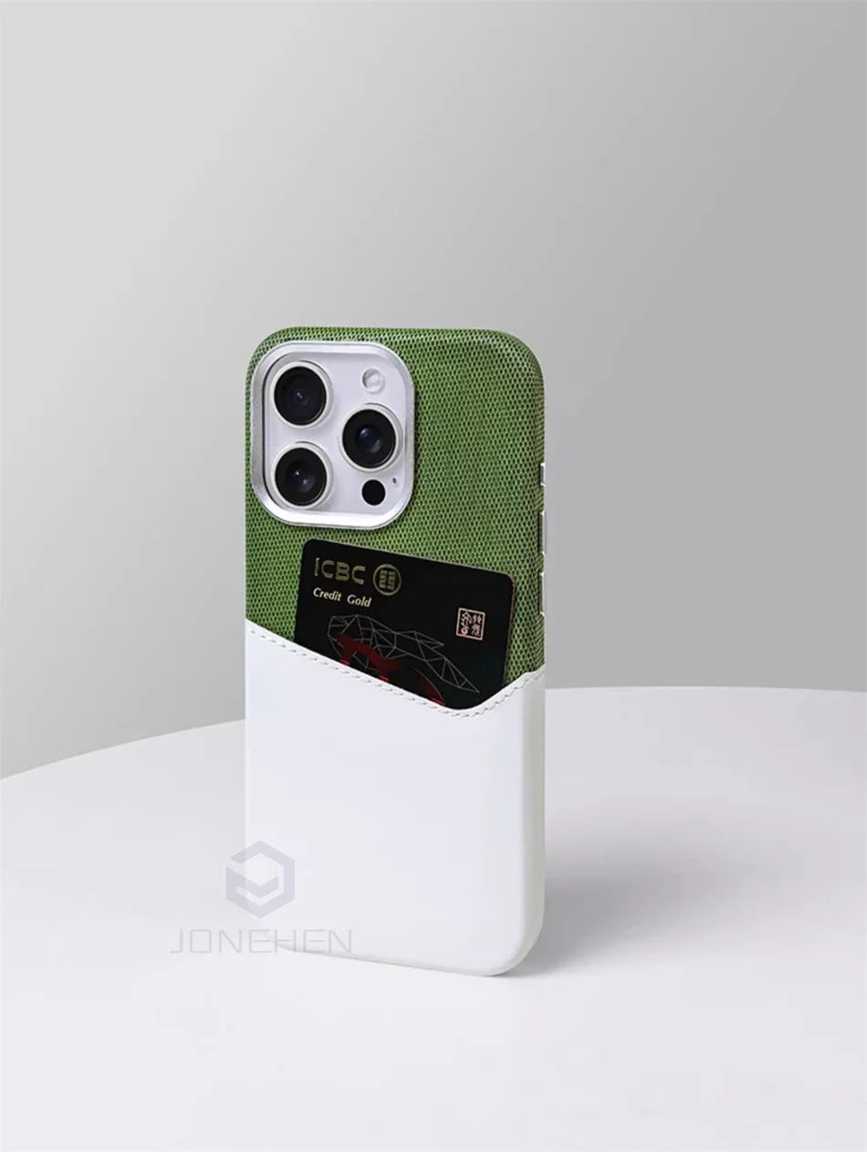 Color: Brown, Material: Plastic - For Magsafe Card Holder Leather Case For Iphone 16 15 13 12 17 Pro Max 14 Plus Pocket Wireless Charge Alloy Lens Magnetic Cover