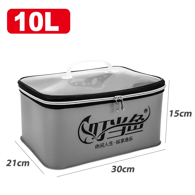 Color: White - Multifunction Eva Fishing Bag Box Folding Live Fish Bucket 4l 6l 10l 14l Water Container Bags Fishing Tackle Tools Storage Case
