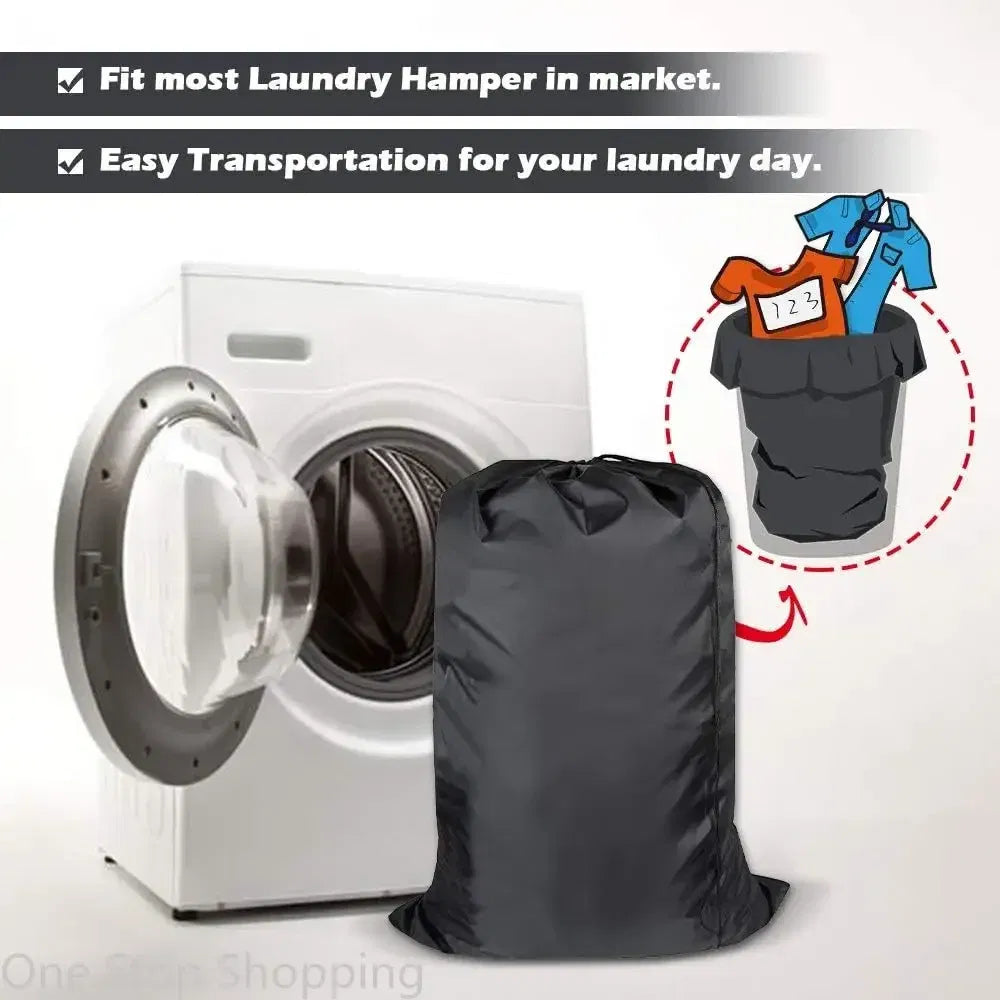 Color: Black, Ships From: China - Extra Large Durable Tear Resistant Laundry Bag Xl Dirty Laundry Organizer With Drawstring Laundry Room And Dorm Room Essentials