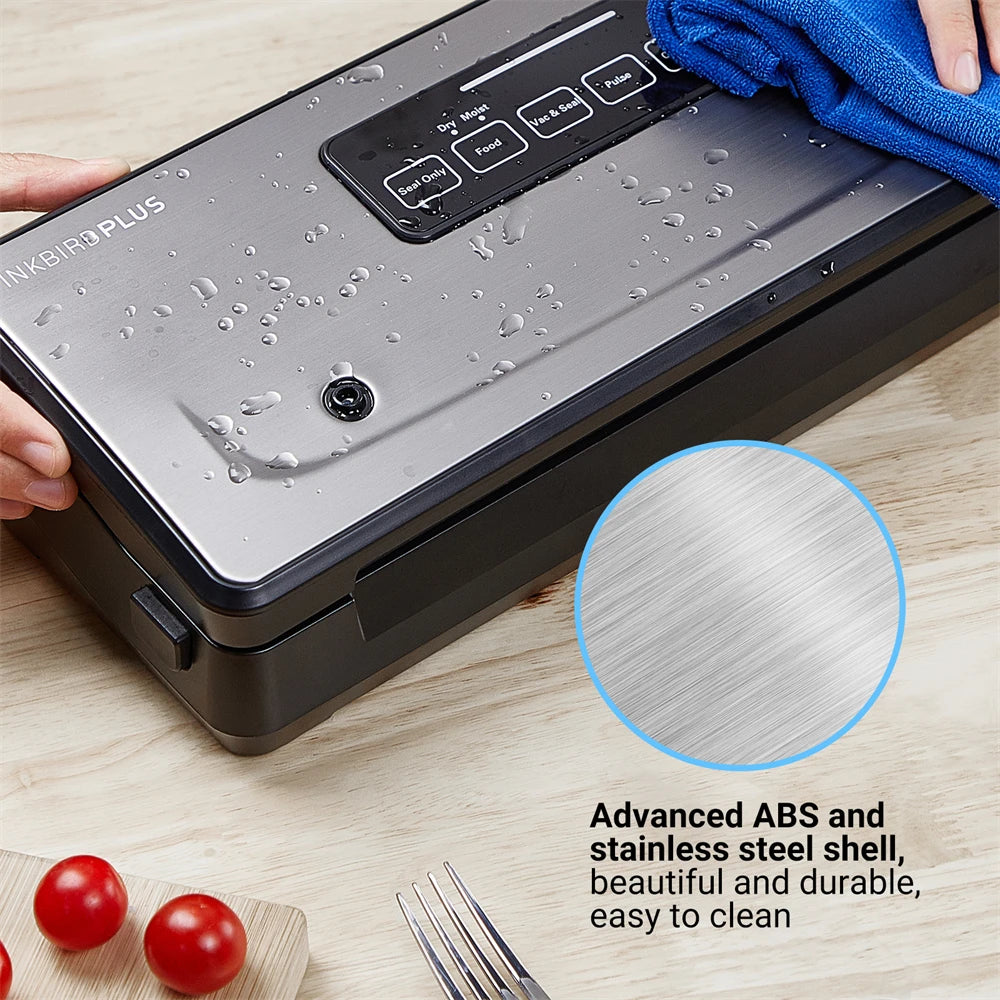 Color: Red, Ships From: China - Inkbird Ink-vs02 Vacuum Sealer Packaging Machine For Food Storage Household Vacuum Food Packer Sous Vide Vacuum Bag Rolls