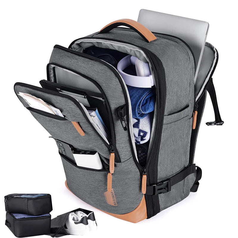 Color: Gray, Size: 12 Inches, Ships From: China - Bagsmart 4pcs Travel Backpack Cabin Carry On Backpack With Packing Cubes 40l Expandable Waterproof Backpacks For Women