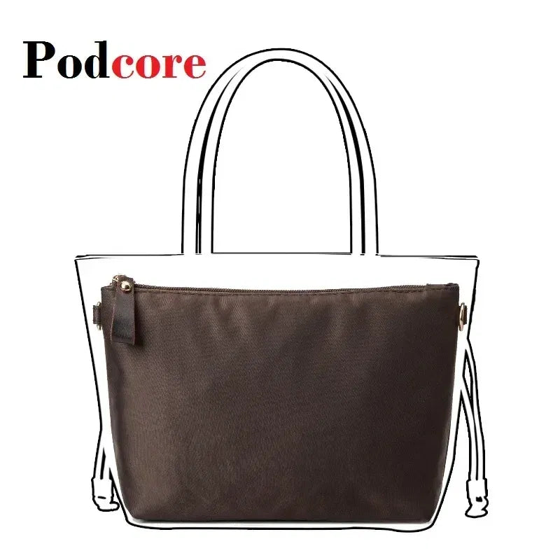 Color: Gray - Nylon Organizer Insert Bag Women Nylon Travel Insert Travel Makeup Bag Traveling Multi-functional Makeup Insert Bags