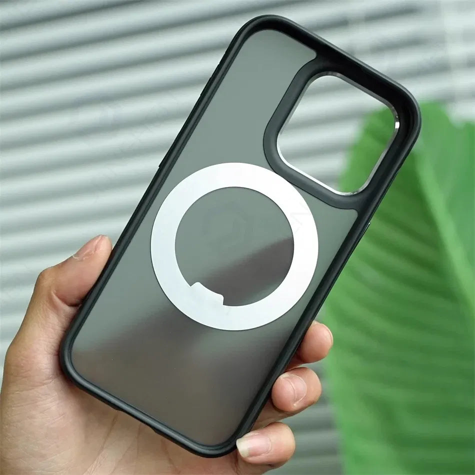 Color: Blue, Material: Pvc - 360?° Rotation Ring Stand Magnetic Case For Iphone 13 14 15 16 17 Pro Max 16e Matte Military Shockproof Armor Cover For Magsafe