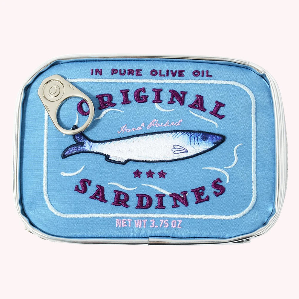 Color: Gray - Canned Sardines Style Bath Travel Bag Cute Toiletry Bag Creative Fashion Women Cosmetic Bag Multi-function For Weekend Vacation