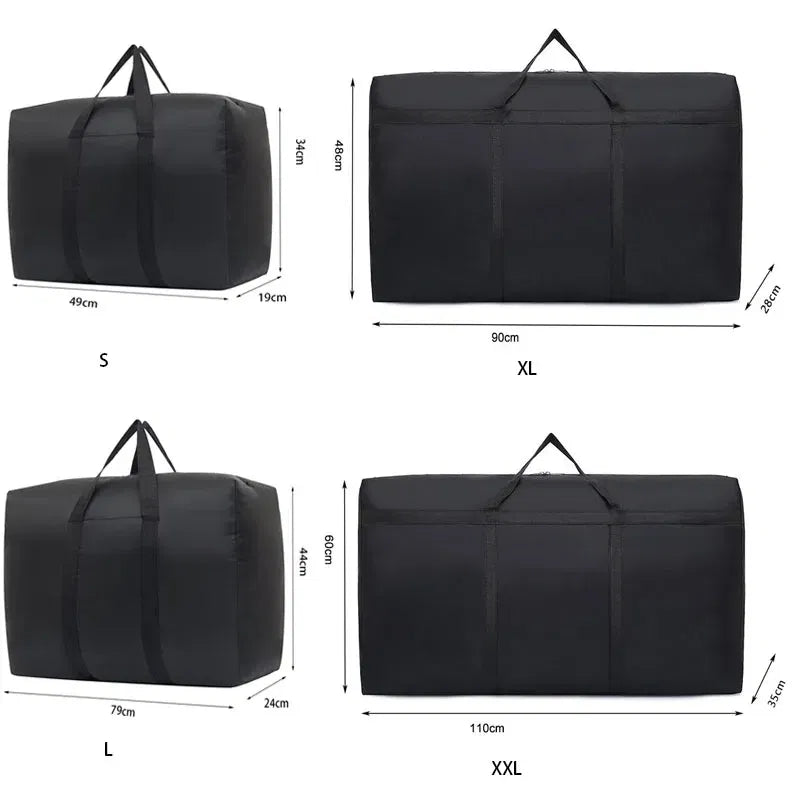 Color: Orange - Super Large Capacity Travel Duffel Bag Foldable Luggage Travel Bag Waterproof Polyester Organizer Cloth Quilt Storage Bag