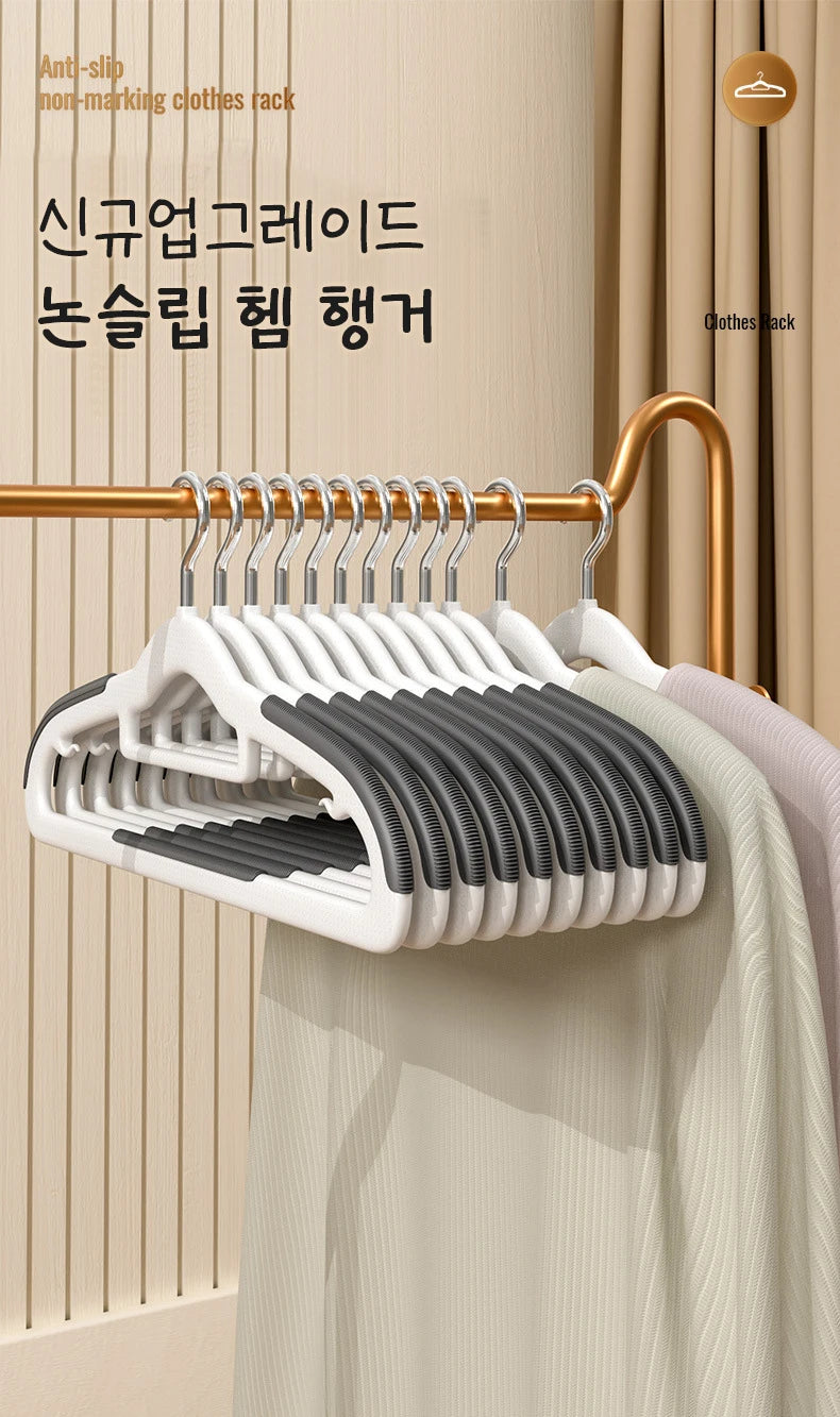 Color: Blue - 10pcs Clothes Hanging Household Hangers Non-slip Dormitory Bedroom Special Storage Clothes Hanging No Trace