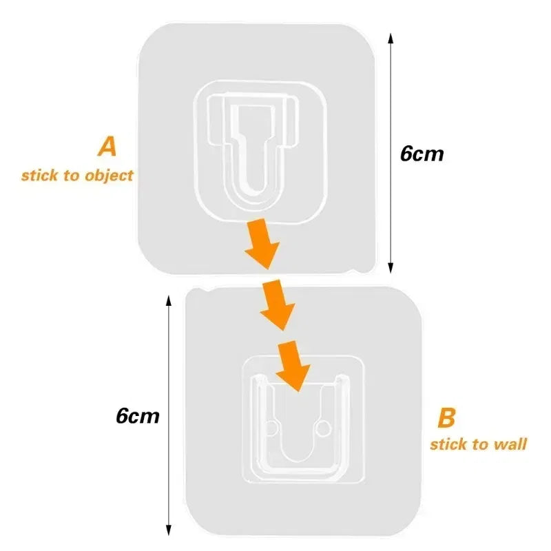 Color: Dark Gray - Double-sided Adhesive Wall Hooks Hanger Strong Transparent Suction Cup Sucker Hooks Kitchen Bathroom Storage Plug Socket Holders