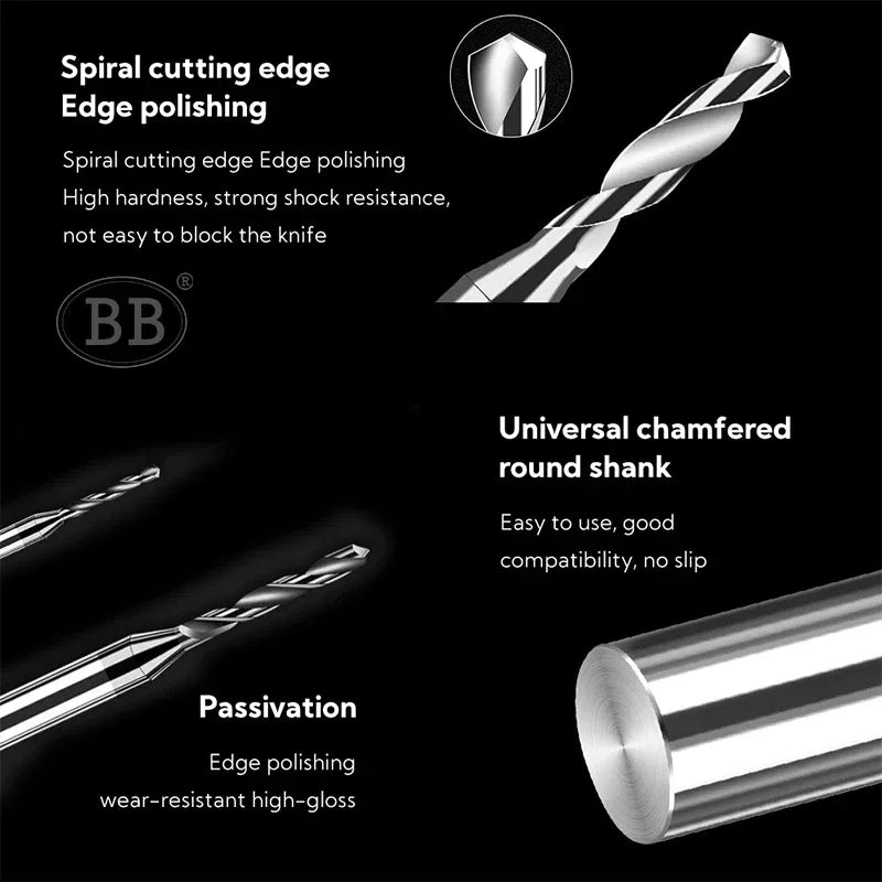 Hole Diameter: 25mm - Bb 0.3~2.02mm Micro Drill Solid Carbide Bit Mini Cnc Hole Making 3d Shank Diameter 4mm D4 Metal Steel Plastic 1pcs