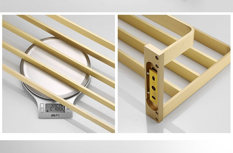 Size: Tissue Holder - Brushed Brass Solid Towel Rack Shelf